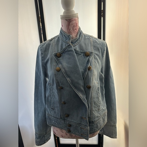 Free People Military Style Denim Jacket - Picture 4 of 10